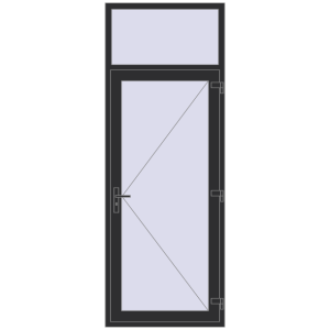 Cumpără Uși de intrare 960x2600 mm OPTIMUM REHAU BRILLANT ANTHRACITE_GREY_GLATT two-sided