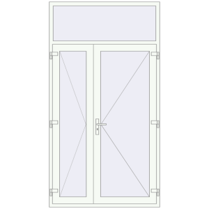 Cumpără Uși de intrare 1400x2600 mm REHAU EURO 60 RAL 9016 Traffic white two-sided