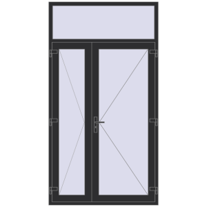 Cumpără Uși de intrare 1400x2600 mm REHAU EURO 60 ANTHRACITE_GREY_GLATT two-sided