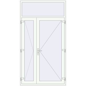 Cumpără Uși de intrare 1400x2600 mm REHAU EURO 60 RAL 9016 Traffic white two-sided