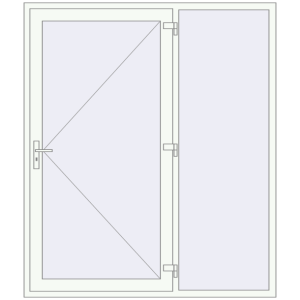 Cumpără Uși de intrare 1800x2100 mm ENERGY-SAVING REHAU SYNEGO RAL 9016 Traffic white two-sided