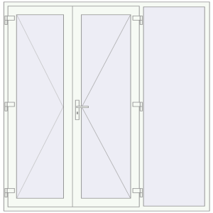 Cumpără Uși de intrare 2100x2130 mm OPTIMUM REHAU BRILLANT RAL 9016 Traffic white two-sided