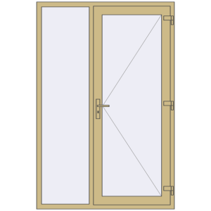 Cumpără Uși de intrare 1400x2100 mm DOOR ALU STANDARD 72 RAL 1000 Green beige two-sided