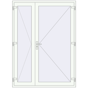 Cumpără Uși de intrare 1600x2180 mm DOOR ALU STANDARD 72 RAL 9016 Traffic white two-sided