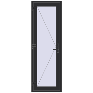 Cumpără Uși de intrare 700x2100 mm REHAU EURO 60 ANTHRACITE_GREY_GLATT two-sided
