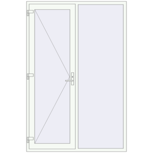 Cumpără Uși de intrare 1600x2400 mm ENERGY-SAVING REHAU SYNEGO RAL 9016 Traffic white two-sided