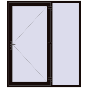 Cumpără Uși de intrare 1800x2100 mm ENERGY-SAVING REHAU SYNEGO BLACK_BROWN two-sided