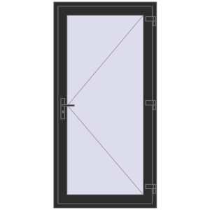 Cumpără Uși de intrare 1000x2000 mm OPTIMUM REHAU BRILLANT BLACK_STRUCTURAL two-sided