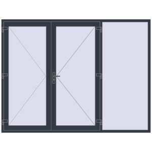 Cumpără Uși de intrare 2697x2047 mm OPTIMUM REHAU BRILLANT ANTHRACITE_GREY_STRUKTURAL two-sided