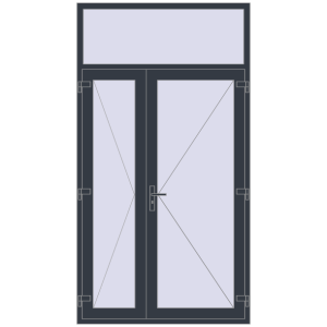Cumpără Uși de intrare 1400x2600 mm REHAU EURO 60 ANTHRACITE_GREY_STRUKTURAL two-sided