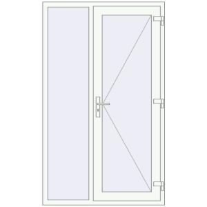 Cumpără Uși de intrare 1200x2000 mm OPTIMUM REHAU BRILLANT RAL 9016 Traffic white two-sided