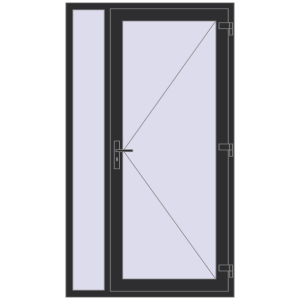 Cumpără Uși de intrare 1200x2100 mm REHAU EURO 60 ANTHRACITE_GREY_GLATT two-sided