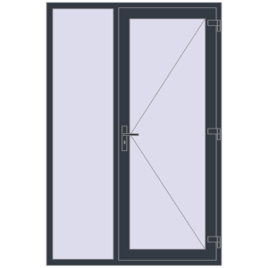 Cumpără Uși de intrare 1400x2100 mm REHAU EURO 60 ANTHRACITE_GREY_STRUKTURAL two-sided