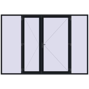 Cumpără Uși de intrare 3500x2400 mm ENERGY-SAVING REHAU SYNEGO BLACK_COOL_110L-2 two-sided