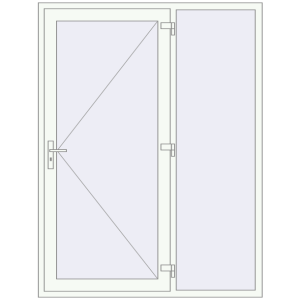 Cumpără Uși de intrare 1600x2100 mm OPTIMUM REHAU BRILLANT RAL 9016 Traffic white two-sided