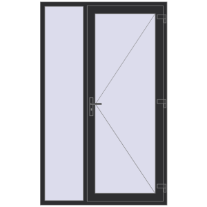 Cumpără Uși de intrare 1400x2240 mm OPTIMUM REHAU BRILLANT ANTHRACITE_GREY_GLATT two-sided