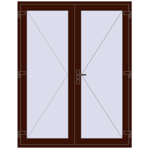 Cumpără Uși de intrare 1600x2050 mm OPTIMUM REHAU BRILLANT BLACK_CHERRY two-sided