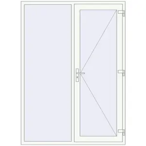 Cumpără Uși de intrare 1600x2200 mm REHAU EURO 60 RAL 9016 Traffic white two-sided