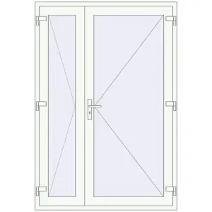 Cumpără Uși de intrare 1400x2050 mm DOOR ALU STANDARD 72 RAL 9016 Traffic white two-sided