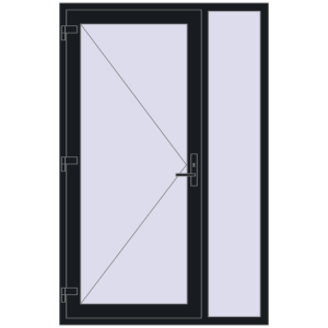 Cumpără Uși de intrare 1300x2000 mm REHAU EURO 60 BLACK_COOL_110L-2 two-sided