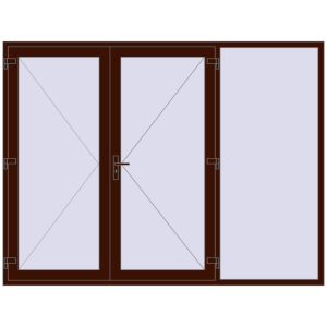 Cumpără Uși de intrare 2697x2047 mm OPTIMUM REHAU BRILLANT BLACK_CHERRY two-sided