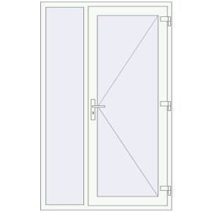Cumpără Uși de intrare 1260x2000 mm ENERGY-SAVING REHAU SYNEGO RAL 9016 Traffic white two-sided