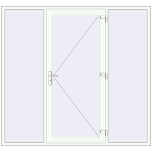Cumpără Uși de intrare 2190x2050 mm REHAU EURO 60 RAL 9016 Traffic white two-sided