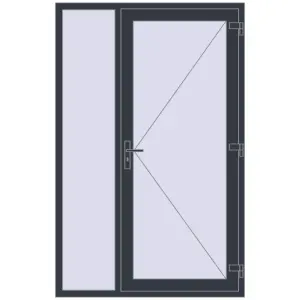 Cumpără Uși de intrare 1350x2100 mm OPTIMUM REHAU BRILLANT ANTHRACITE_GREY_STRUKTURAL two-sided