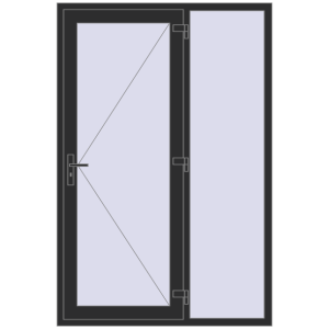 Cumpără Uși de intrare 1400x2100 mm REHAU BRILLANT BUSINESS BLACK_STRUCTURAL two-sided