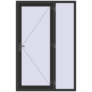 Cumpără Uși de intrare 1400x2100 mm REHAU EURO 60 BLACK_STRUCTURAL two-sided