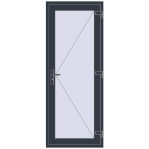 Cumpără Uși de interior 800x2050 mm REHAU BASE 60 TERRACE (Т94) ANTHRACITE_GREY_STRUKTURAL two-sided