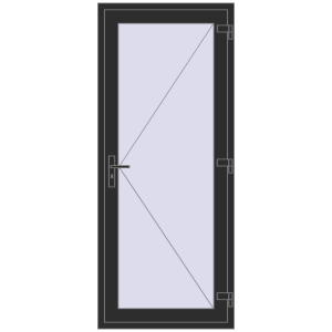Cumpără Uși de interior 870x2080 mm REHAU BASE 60 TERRACE (Т94) BLACK_STRUCTURAL two-sided