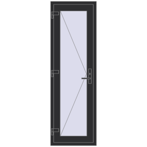 Cumpără Uși de interior 620x1950 mm REHAU BASE 60 TERRACE (Т94) ANTHRACITE_GREY_GLATT two-sided