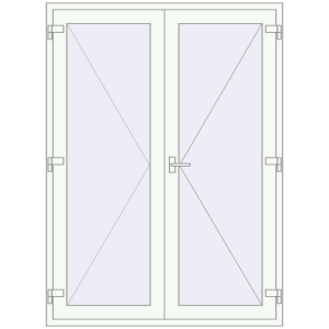 Cumpără Uși de interior 1500x2050 mm REHAU OPTIMUM 70 TERRACE (Т94) RAL 9016 Traffic white two-sided