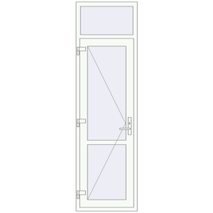 Cumpără Uși de interior 700x2390 mm REHAU BASE 60 TERRACE (Т94) RAL 9016 Traffic white two-sided