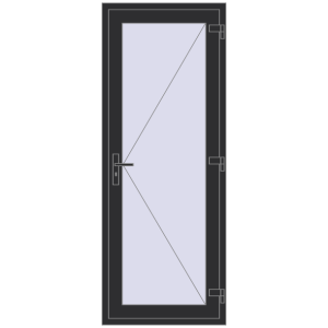 Cumpără Uși de interior 800x2050 mm REHAU BASE 60 TERRACE (Т94) ANTHRACITE_GREY_GLATT two-sided