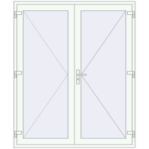 Cumpără Uși de interior 1650x2050 mm REHAU BASE 60 TERRACE (Т94) RAL 9016 Traffic white two-sided