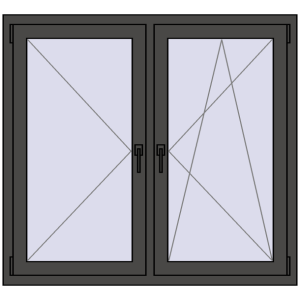 Cumpără Ferestre 1250x1150 mm OPTIMUM REHAU EURO 70 BASALT_GREY two-sided