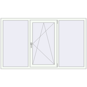 Cumpără Ferestre 1950x1160 mm ENERGY-SAVING REHAU SYNEGO MD RAL 9016 Traffic white two-sided