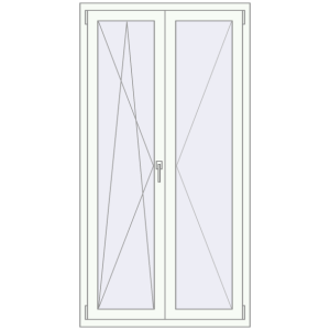 Cumpără Ferestre 960x1830 mm REHAU BRILLANT DESIGN RAL 9016 Traffic white two-sided