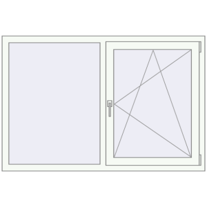 fereastră 1500x1000 - REHAU EURO-DESIGN 70 . Vedere din interior Cumpără Ferestre 1500x1000 mm OPTIMUM REHAU EURO 70 RAL 9016 Traffic white two-sided