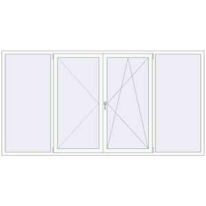 fereastră 3000x1550 - REHAU EURO-DESIGN 60 . Vedere din interior Cumpără Ferestre 3000x1550 mm BASE REHAU EURO 60 RAL 9016 Traffic white two-sided