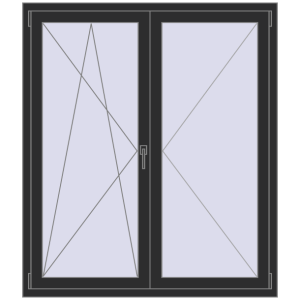 Cumpără Ferestre 1300x1500 mm OPTIMUM REHAU EURO 70 BLACK_STRUCTURAL two-sided