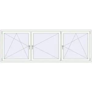 Cumpără Ferestre 2800x1000 mm BASE REHAU EURO 60 RAL 9016 Traffic white two-sided