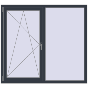 Cumpără Ferestre 1470x1340 mm OPTIMUM REHAU EURO 70 ANTHRACITE_GREY_STRUKTURAL two-sided