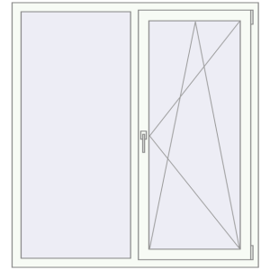 fereastră 1350x1450 - REHAU EURO-DESIGN 60 . Vedere din interior Cumpără Ferestre 1350x1450 mm BASE REHAU EURO 60 RAL 9016 Traffic white two-sided