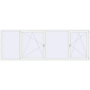 Cumpără Ferestre 4100x1400 mm ENERGY-SAVING REHAU SYNEGO MD RAL 9016 Traffic white two-sided