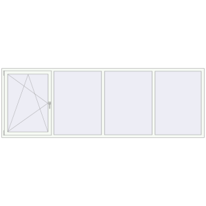 Cumpără Ferestre 3500x1200 mm BASE REHAU EURO 60 RAL 9016 Traffic white two-sided