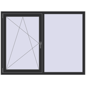 Cumpără Ferestre 1600x1200 mm ENERGY-SAVING REHAU SYNEGO MD ANTHRACITE_GREY_GLATT two-sided