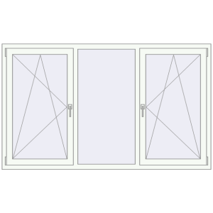 Cumpără Ferestre 2000x1200 mm REHAU BRILLANT DESIGN RAL 9016 Traffic white two-sided